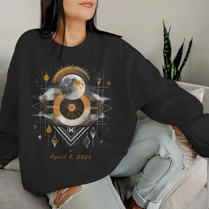 Eclipse April 8 2024 Abstract Tribal For Men Women Sweatshirt Gifts for Her