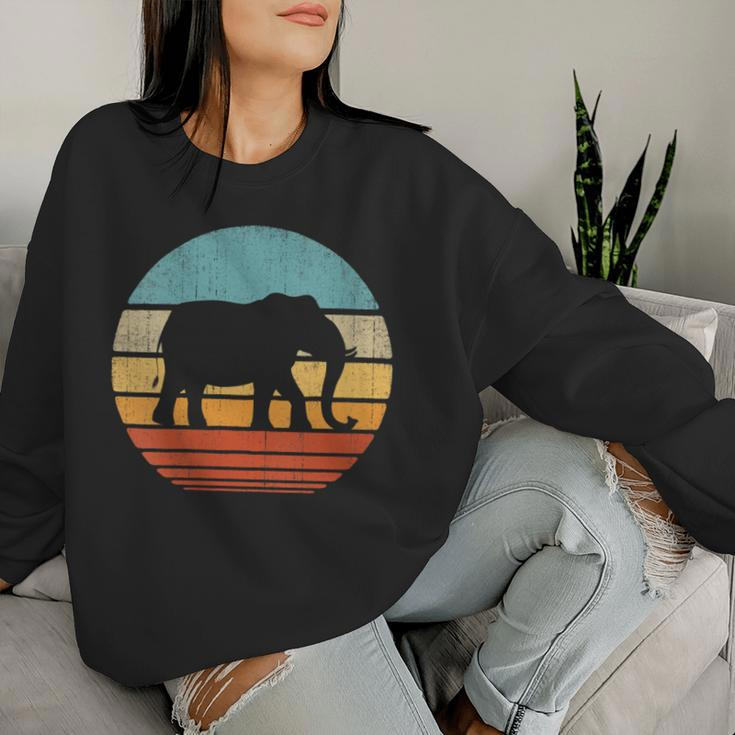Elephant Retro Vintage 60S 70S Sunset Mammal Zoo Animal Men Women Sweatshirt Gifts for Her