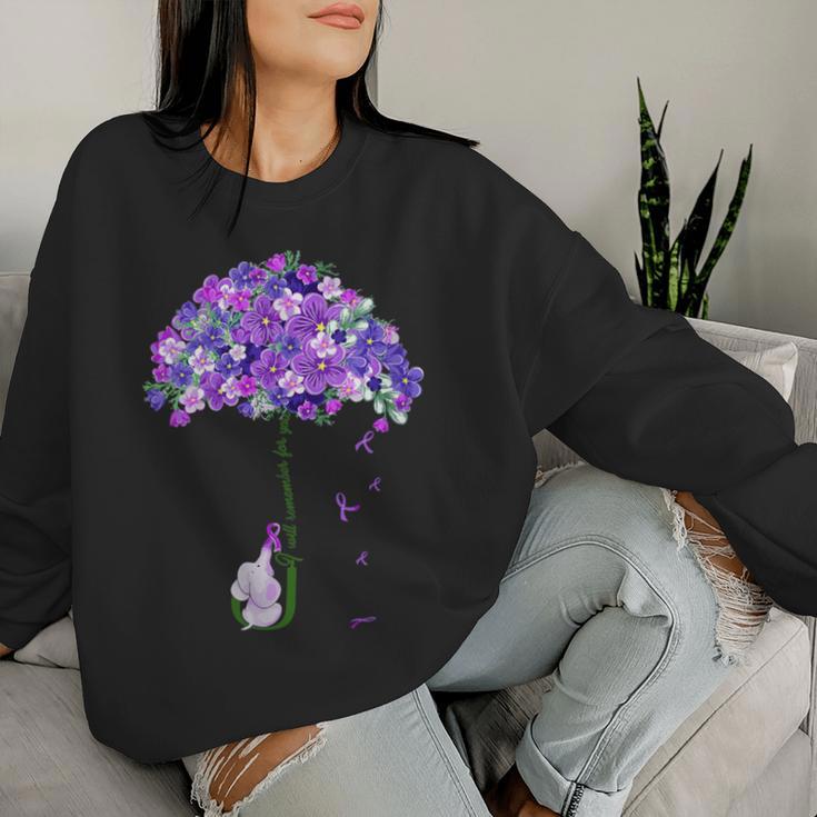 Elephant I Will Remember For You Sunflower Alzheimer Women Sweatshirt Gifts for Her