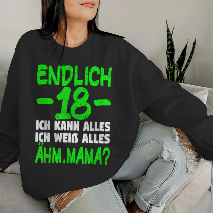 Endlich 18 Ich Kann Alles Ich Weiß Alles Ähm Mama Boys' Sweatshirt Frauen Geschenke für Sie