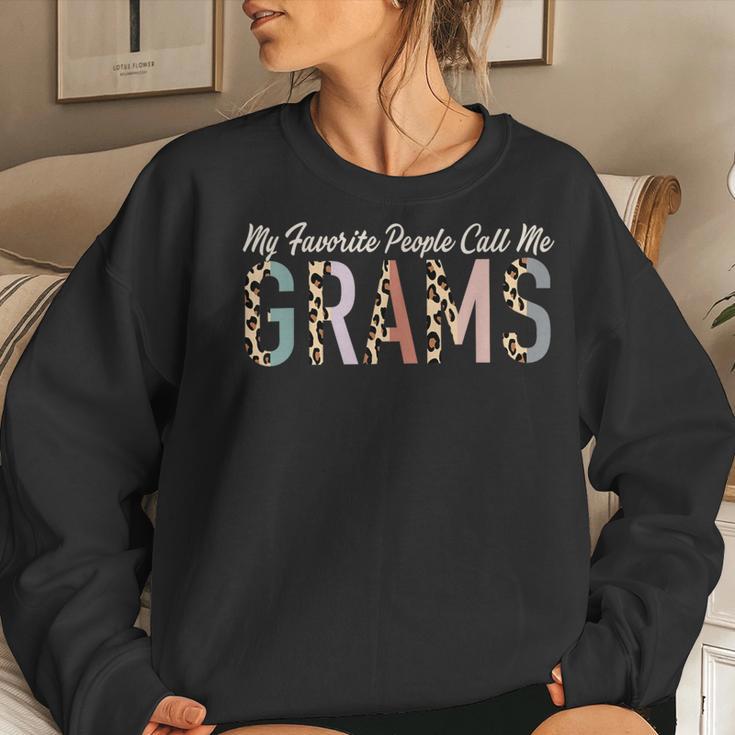 My Favorite People Call Me Grams Leopard Mother's Day Women Sweatshirt Gifts for Her