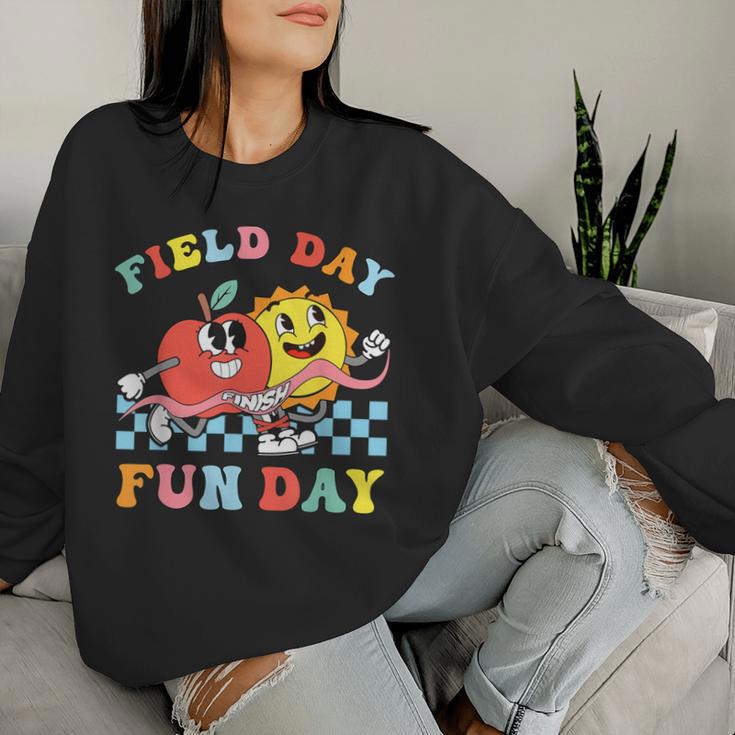 Field Day Fun Day Groovy Retro Field Trip Student Teacher Women Sweatshirt Gifts for Her