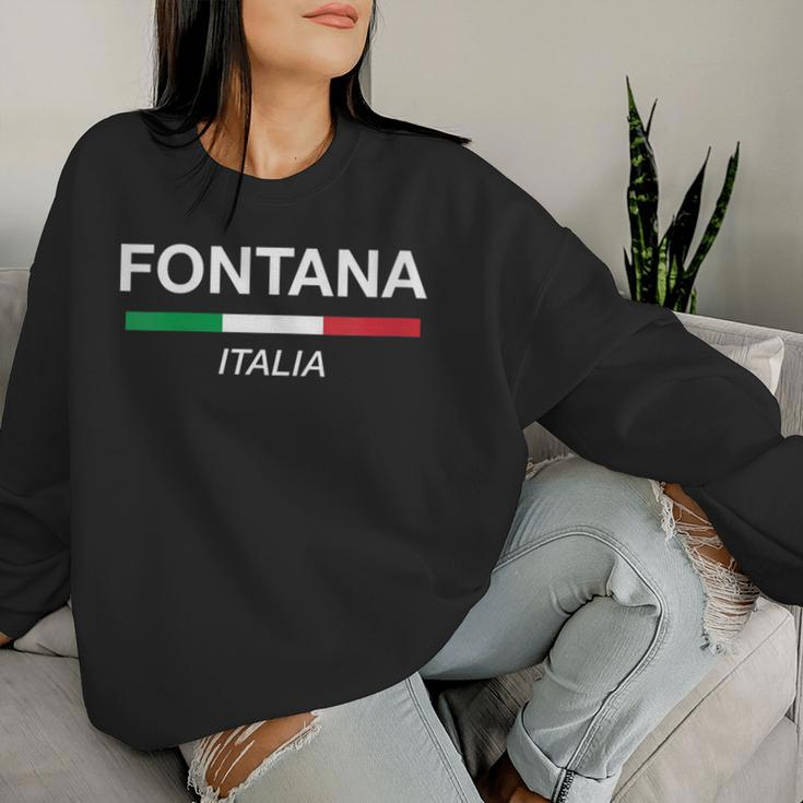 Fontana Italian Name Italy Flag Italia Family Surname Women Sweatshirt Gifts for Her