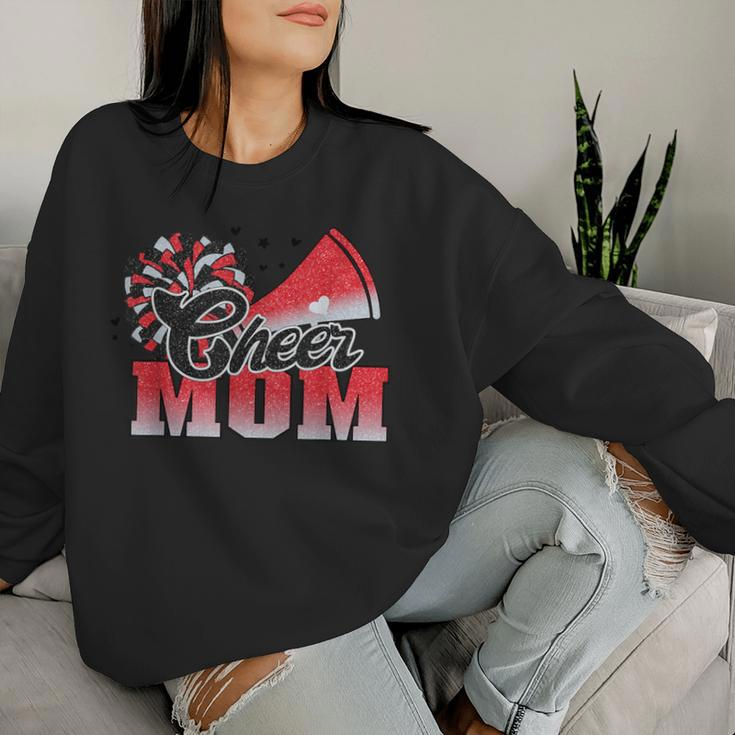 Football Cheer Mom Red Black Pom Leopard Women Sweatshirt Gifts for Her