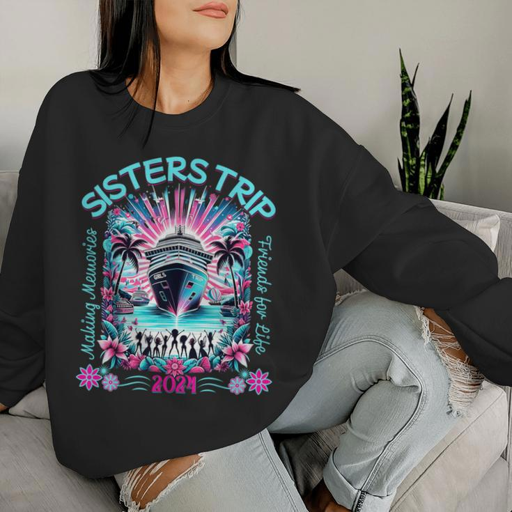 Fun Matching Girls Trip 2024 Sisters Cruise 2024 Women Sweatshirt Gifts for Her