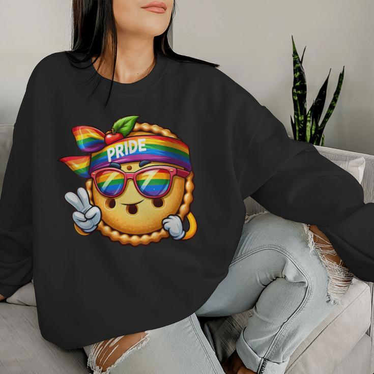 Apple Pie Rainbow Lgbt Gay Pride Lesbian Gay Apple Pie Women Sweatshirt Gifts for Her