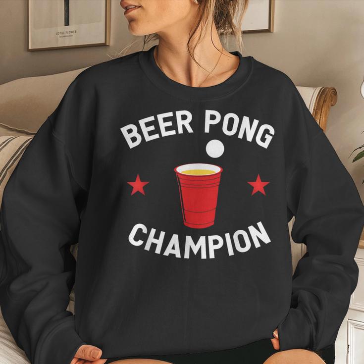 Beer Pong Champion Vintage Women Sweatshirt Gifts for Her