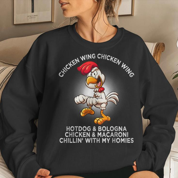 Chicken Wing Chicken Wing Hot Dog Bologna Retro Women Sweatshirt Gifts for Her