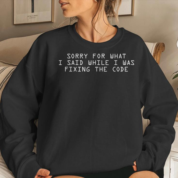 Coding For Code Fixing Meme Fix Idea Women Sweatshirt Gifts for Her