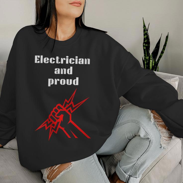 Electrician And Proud Fathers Day Women Sweatshirt Gifts for Her