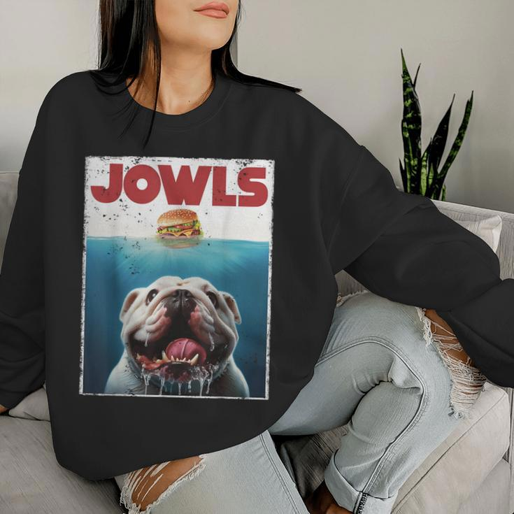 English Bulldog Jowls British Bully Burger Dog Mom Dad Women Sweatshirt Gifts for Her