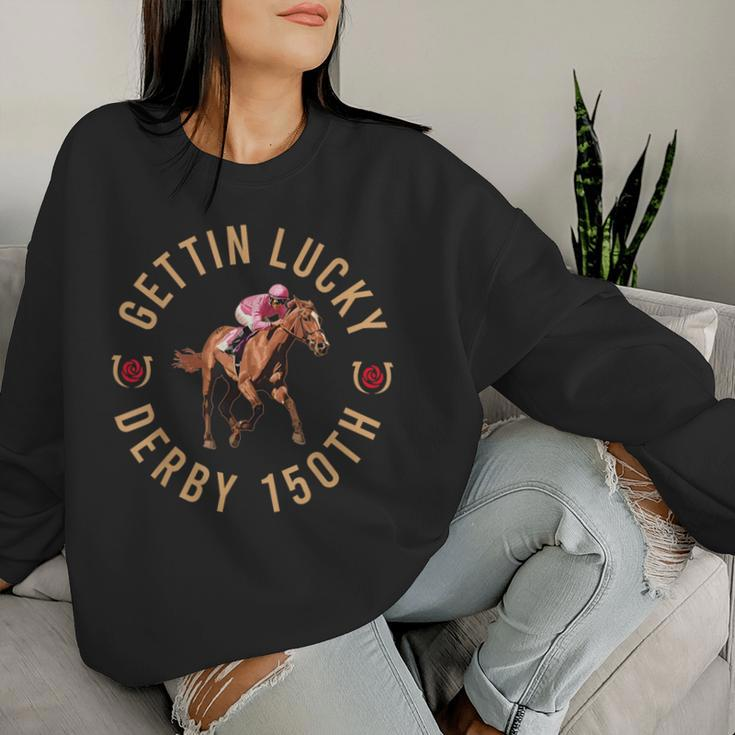 Getting Lucky Derby 150Th Cute Horse Women Sweatshirt Gifts for Her