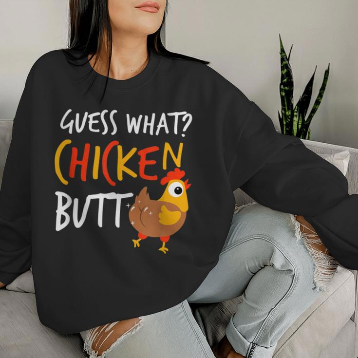 Guess What Chicken Butt Farmer Love Chickens Women Sweatshirt Gifts for Her