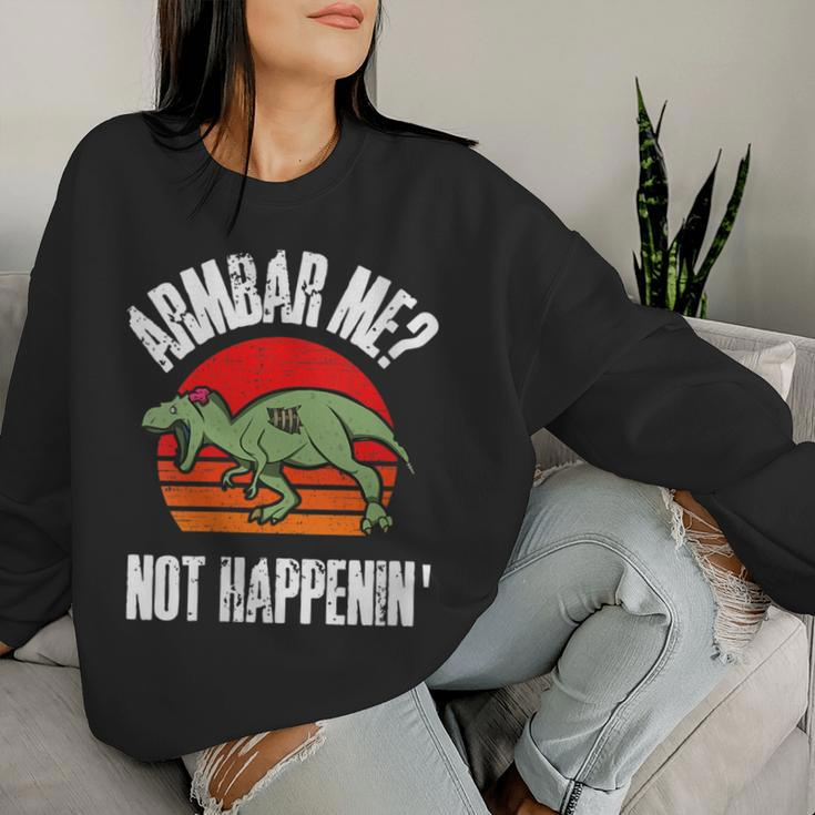 Jiu-JitsuRex Armbar Me Retro Bjj Zombie Dinosaur Women Sweatshirt Gifts for Her