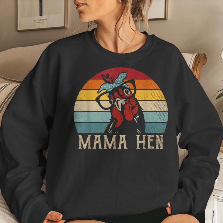 Mama Hen Vintage Retro Chicken Mom Mother Women Sweatshirt Gifts for Her