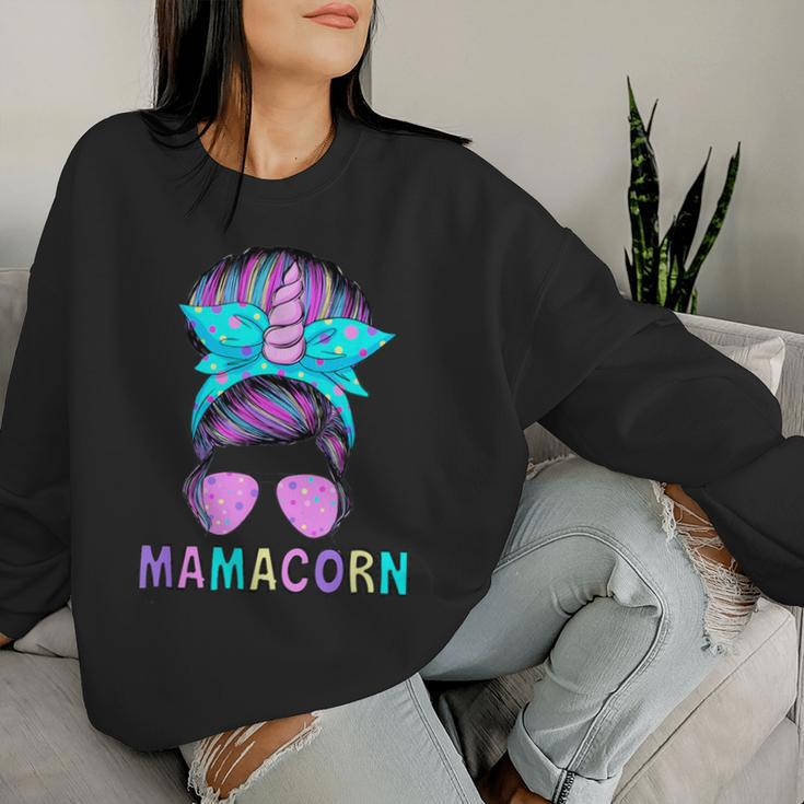Mamacorn Unicorn Messy Bun Mom Mother's Day Girl Women Women Sweatshirt Gifts for Her