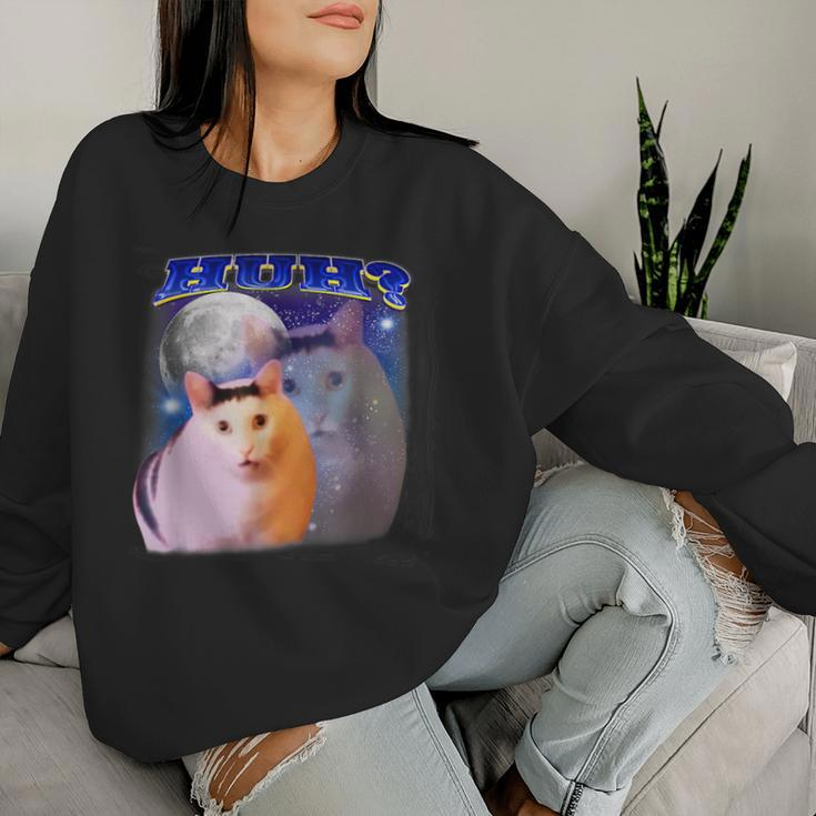 Meme Huh Cat Meme Huh Cat Kid Friend Women Sweatshirt Gifts for Her