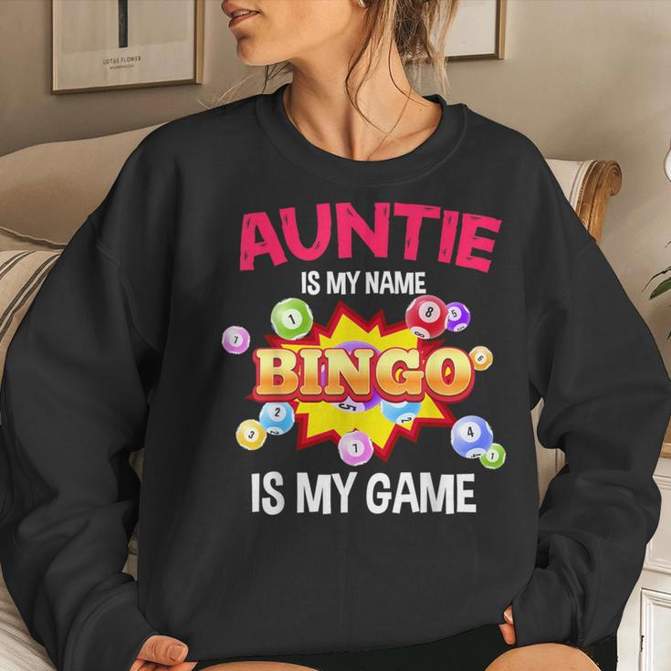 Player Auntie Is My Name Bingo Is My Game Cute Family Women Sweatshirt Gifts for Her