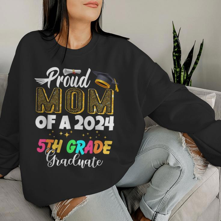 Proud Mom Of A Class Of 2024 5Th Grade Graduate Women Sweatshirt Gifts for Her