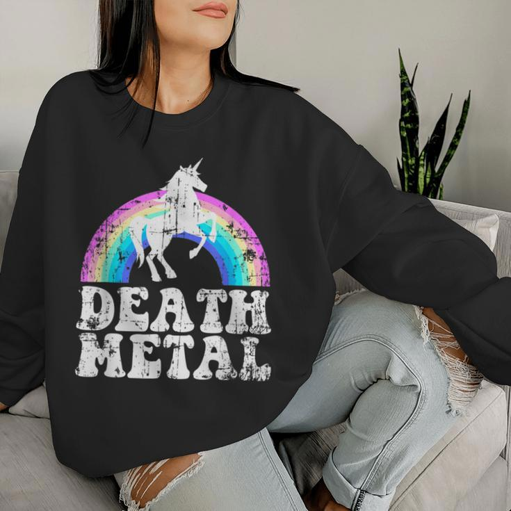Rainbow Unicorn Death Metal Distressed Women Women Sweatshirt Gifts for Her