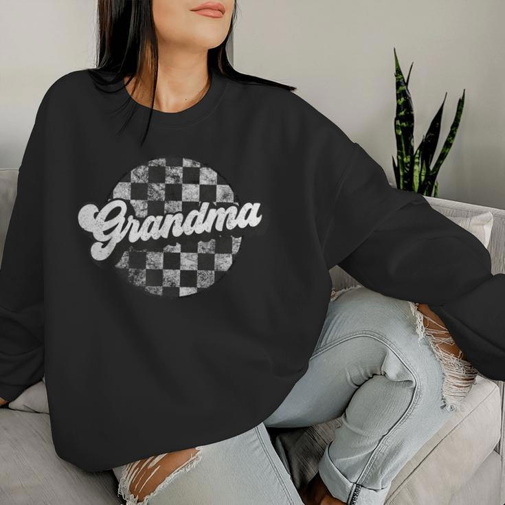 Retro Checkered Grandma Race Vintage Matching Family Women Sweatshirt Gifts for Her
