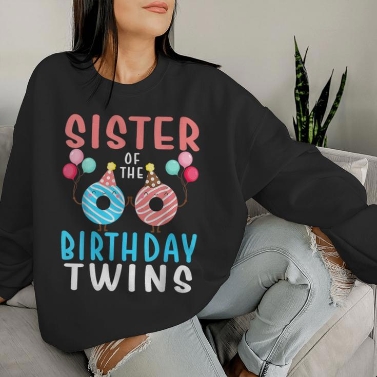 Sister Of The Birthday Twins Donut Women Sweatshirt Gifts for Her