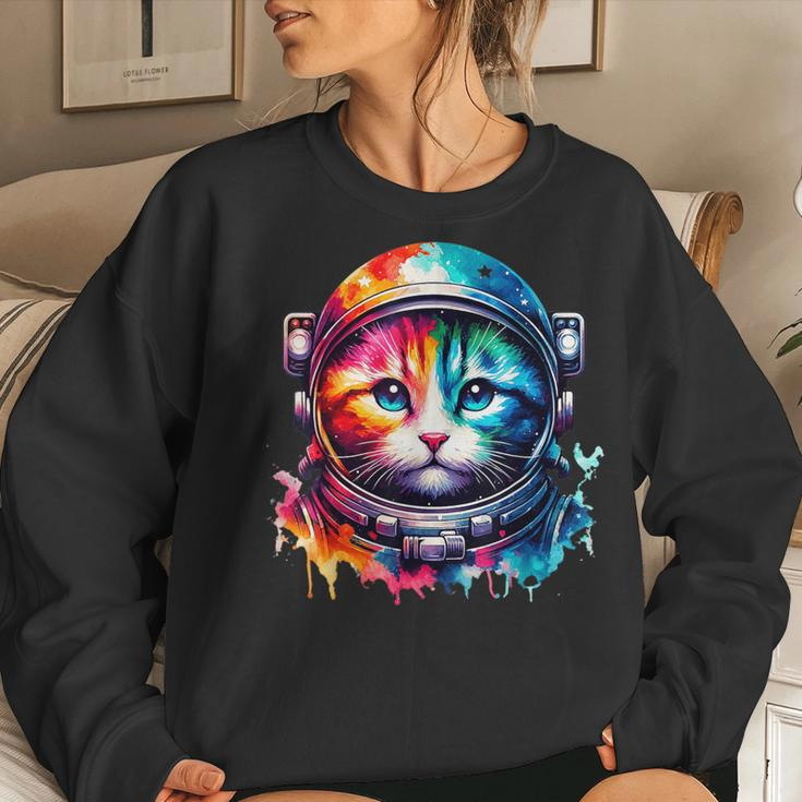 Space CatCat Astronaut For Cat Lover Women Sweatshirt Gifts for Her