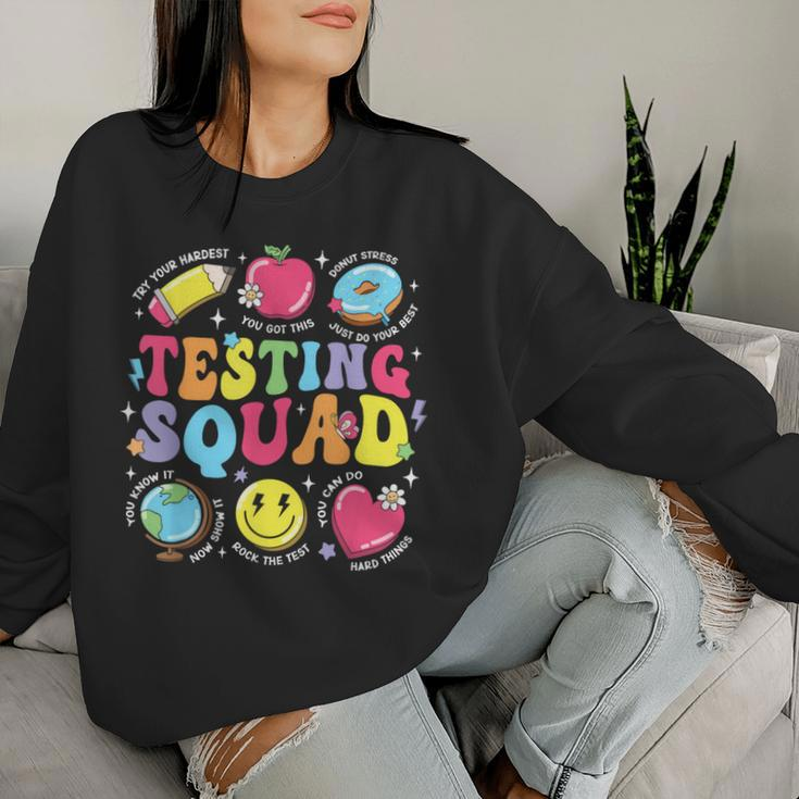 Teacher Test Day Motivational Teacher Testing Squad Women Sweatshirt Gifts for Her