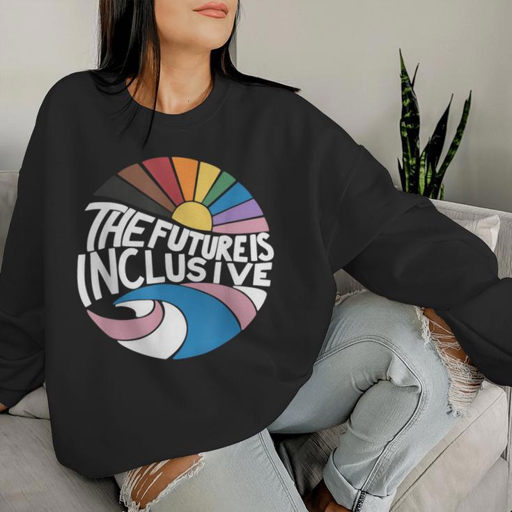 The Future Is Inclusive Lgbt Pride Month Flag Rainbow Women Sweatshirt Gifts for Her