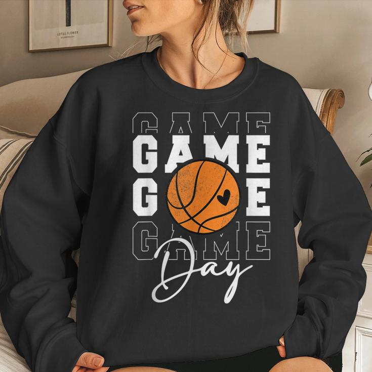 Game Day Basketball For Youth Boy Girl Basketball Mom Women Sweatshirt Gifts for Her