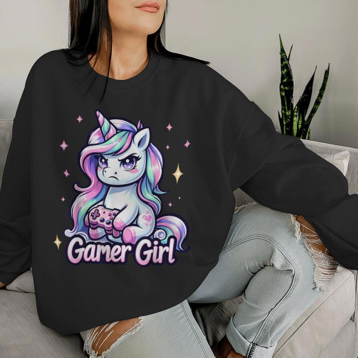 Gamer Girl Unicorn Cute Gamer Unicorn Girls Women Women Sweatshirt Gifts for Her