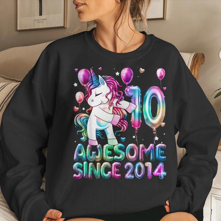 Girls Double Digits 10 Year Old 10Th Birthday Girl Unicorn Women Sweatshirt Gifts for Her