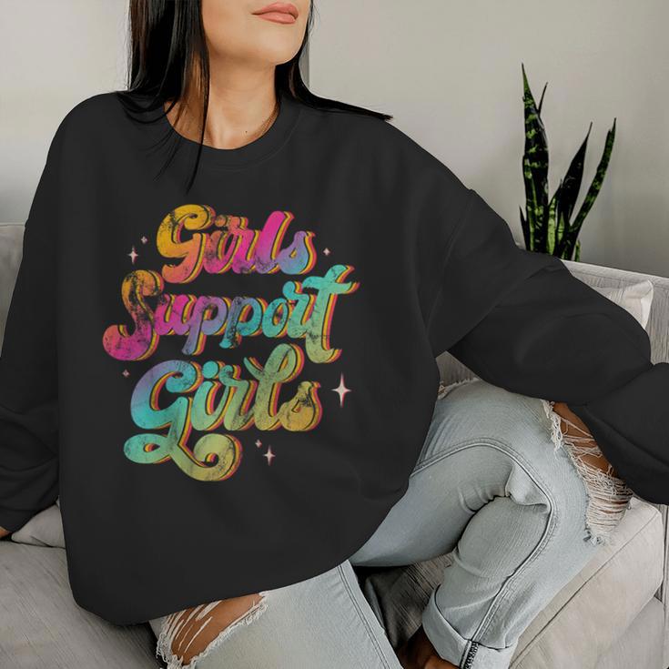 Girls Support Girls Emancipation Vintage Women Sweatshirt Gifts for Her