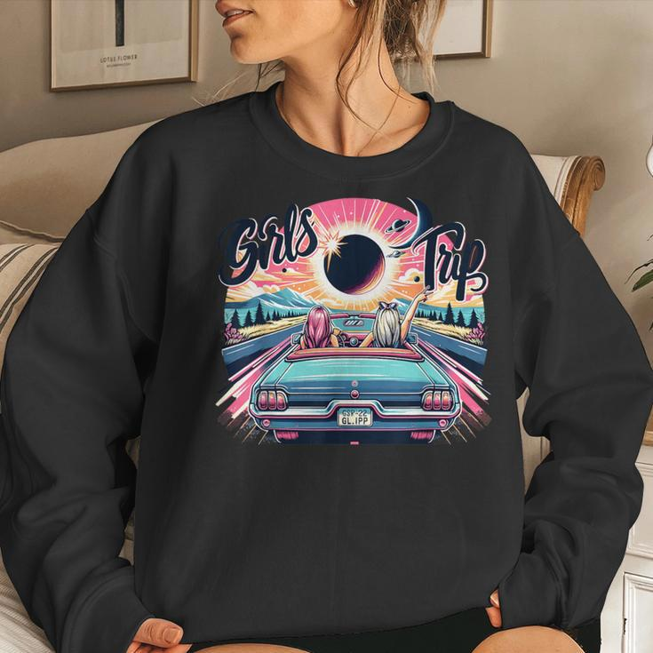 Girls Trip 2024 Total Solar Eclipse 2024 Girl Women Sweatshirt Gifts for Her