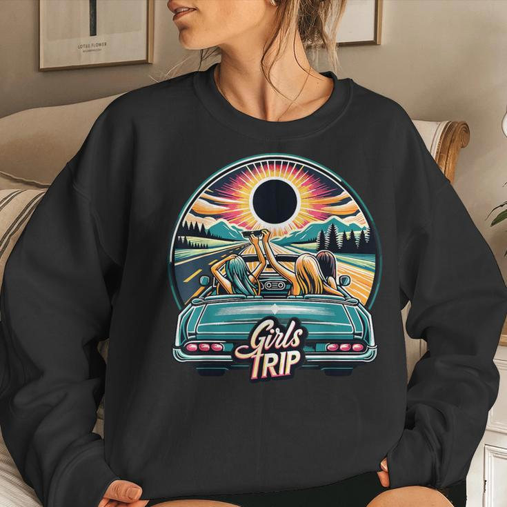 Girls Trip 2024 Total Solar Eclipse 2024 Women Women Sweatshirt Gifts for Her