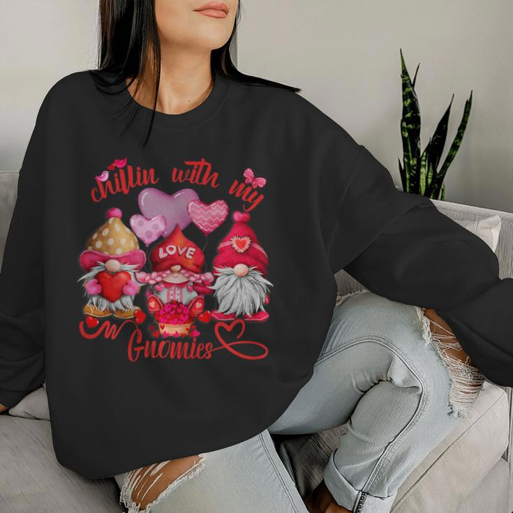Gnomes Valentines DayGirl Cute Heart Graphic Women Sweatshirt Gifts for Her