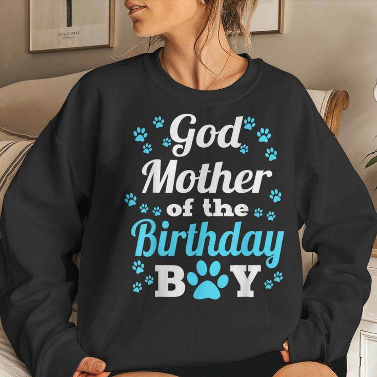 Godmother Of The Birthday Boy Dog Paw Bday Party Women Sweatshirt Gifts for Her