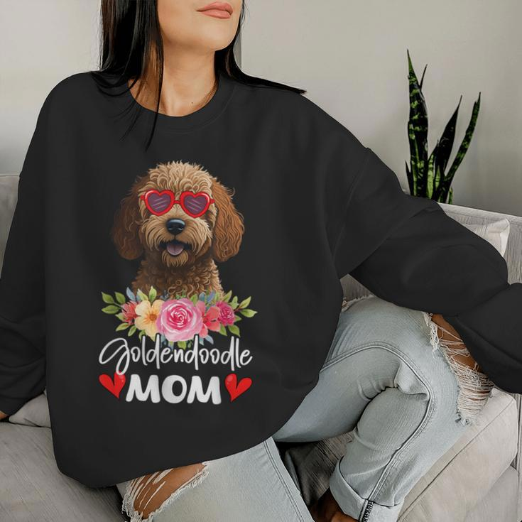 Goldendoodle Mom Mama Sunglasses Flower Dog Lover Owner Women Sweatshirt Gifts for Her