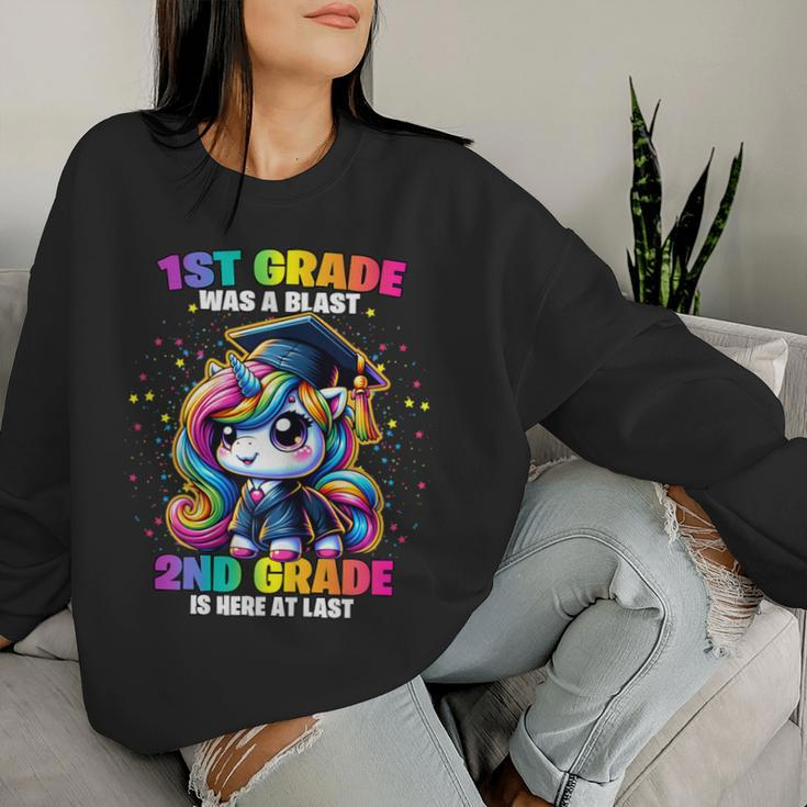Graduation 1St Grade Was A Blast Unicorn Girls Grad Magical Women Sweatshirt Gifts for Her