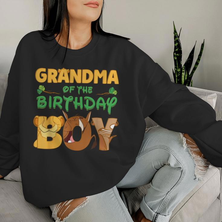 Grandma Of The Birthday Boy Lion Family Matching Women Sweatshirt Gifts for Her