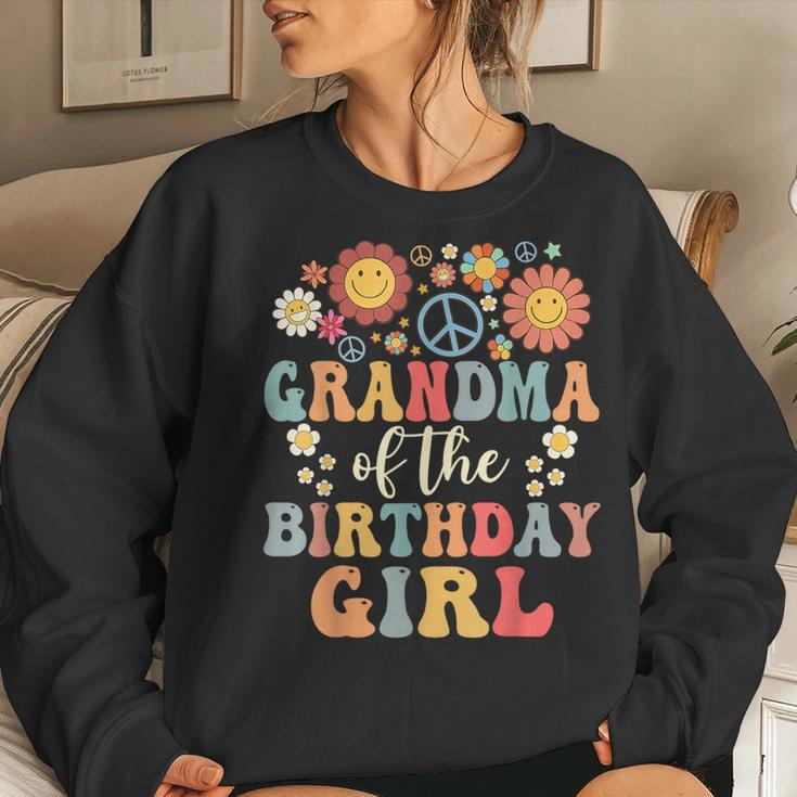 Grandma Of The Birthday Girl Groovy Themed Family Matching Women Sweatshirt Gifts for Her