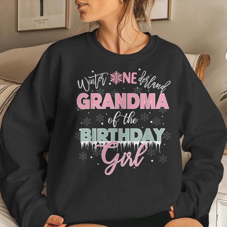 Grandma Of The Birthday Girl Winter Onederland Family Women Sweatshirt Gifts for Her