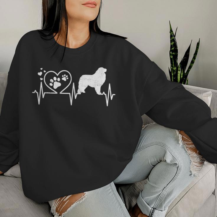 Great Pyrenees Mom Mama Dad Heartbeat Dog Heart Women Sweatshirt Gifts for Her