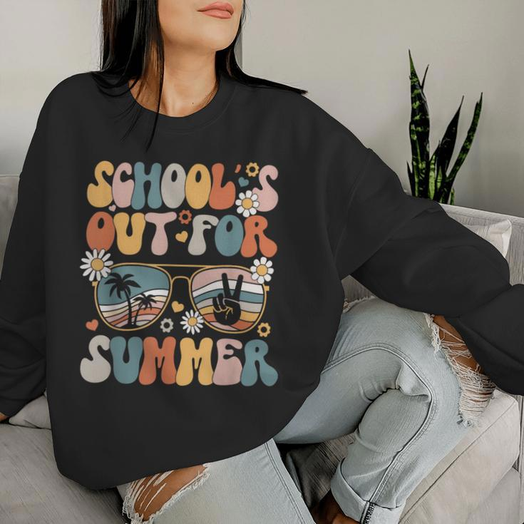 Groovy School's Out For Summer Teacher Student Women Sweatshirt Gifts for Her