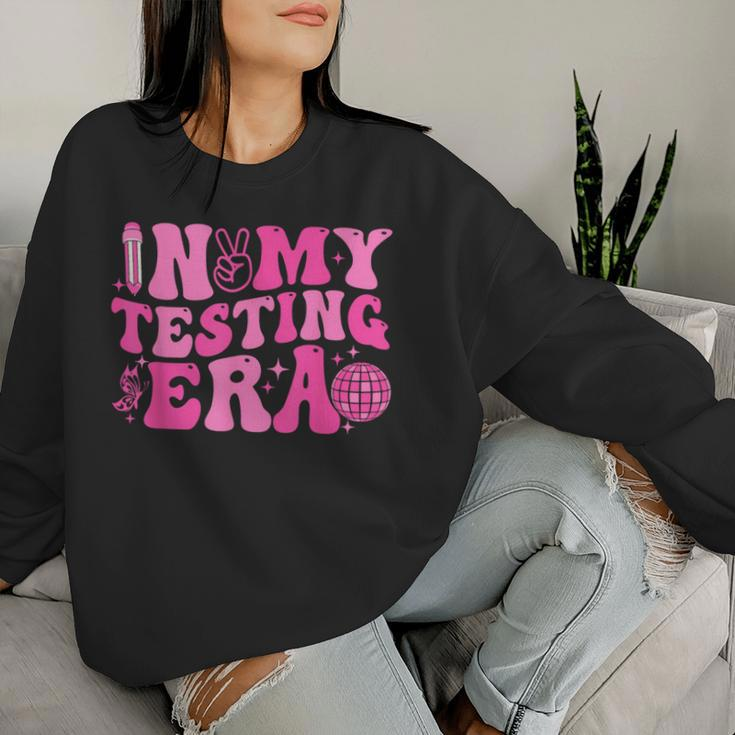 Groovy In My Testing Era Teacher Testing Day Motivational Women Sweatshirt Gifts for Her