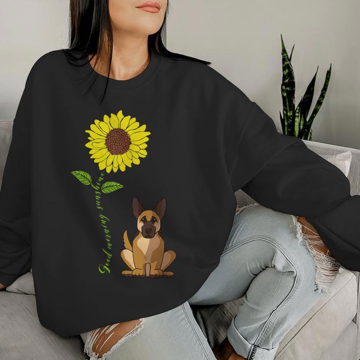 Guten Morgen Sonne Deutsch Schäferhund Mama Papa Sweatshirt Frauen Geschenke für Sie