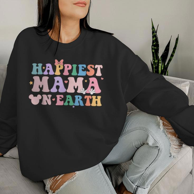 Happiest Mama On Earth Retro Groovy Mom Happy Mother's Day Women Sweatshirt Gifts for Her