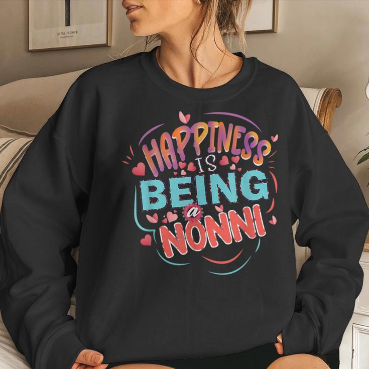 Happiness Is Being A Nonni Mother's Day Grandmother Women Sweatshirt Gifts for Her