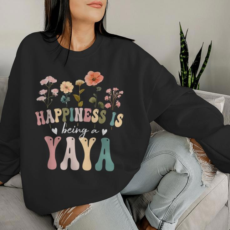 Happiness Is Being A Yaya Floral Yaya Mother's Day Women Sweatshirt Gifts for Her