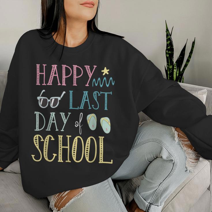 Happy Last School Day Teacher Summer Sweatshirt Frauen Geschenke für Sie